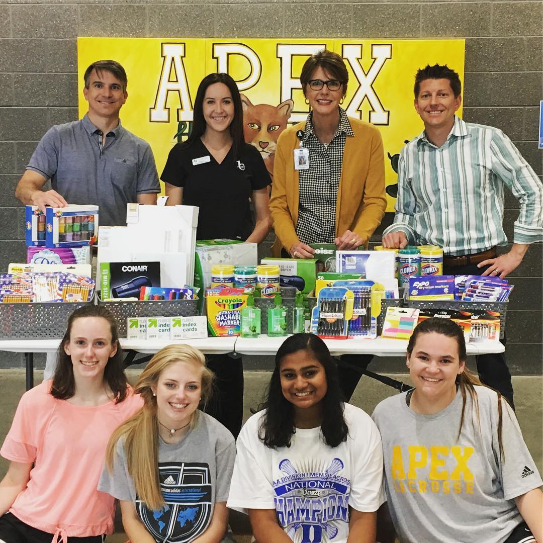 Orthodontic practice team visiting school