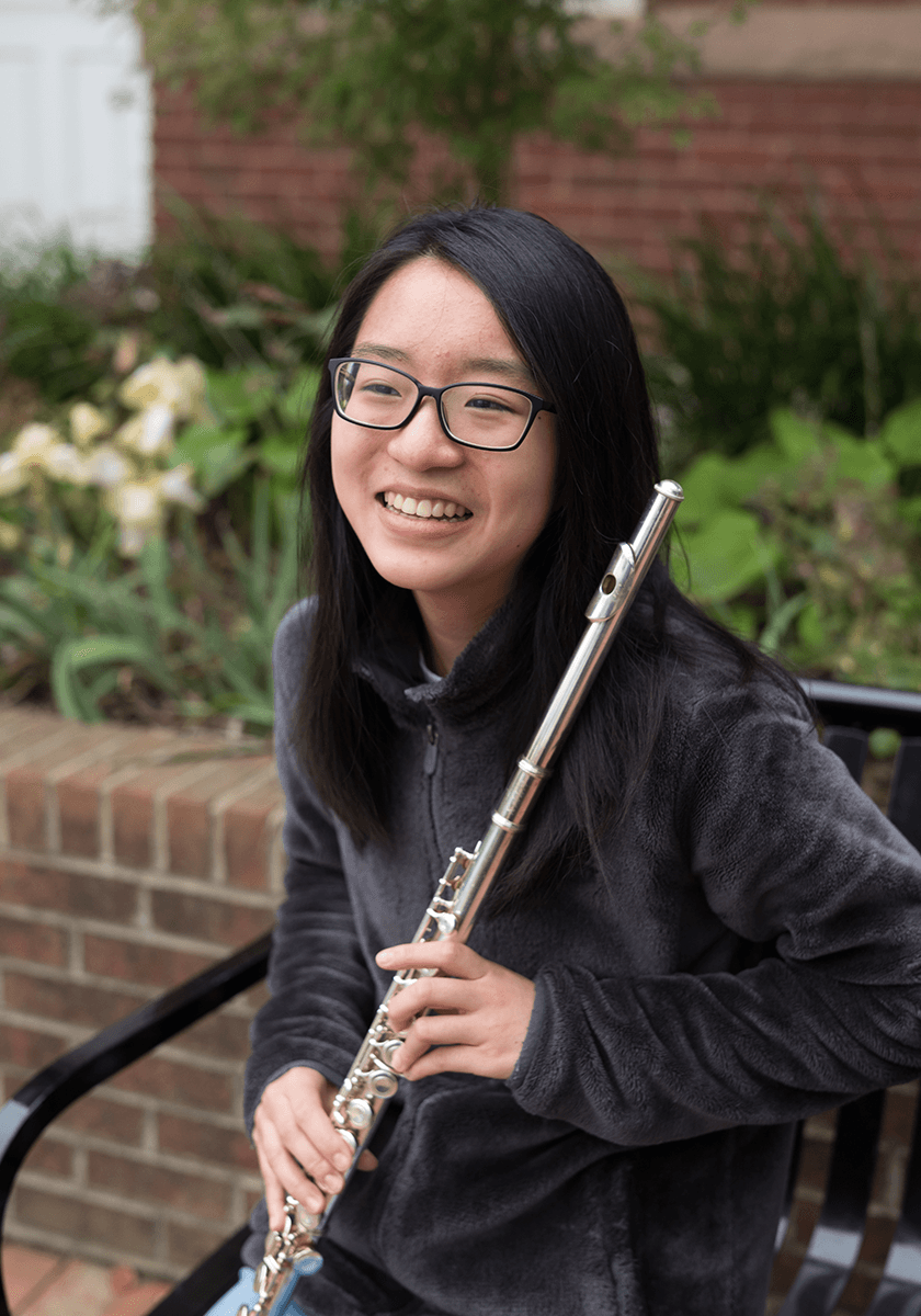 Patient holding flute