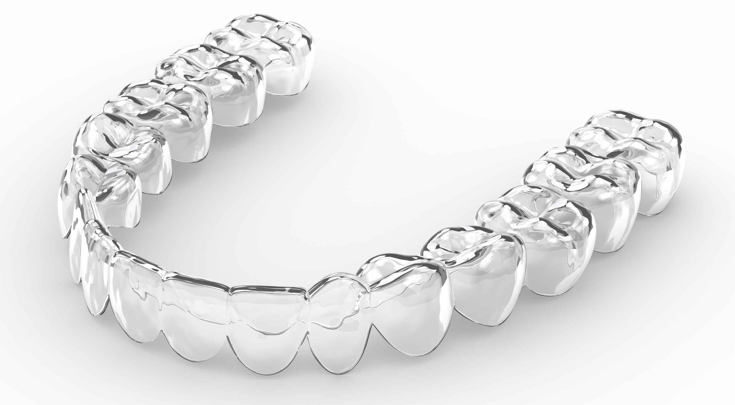 A clear aligner tray.